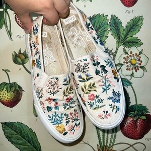 Embroidered Rifle Paper Co Keds Floral Colorful Cottagecore Low Sneaker